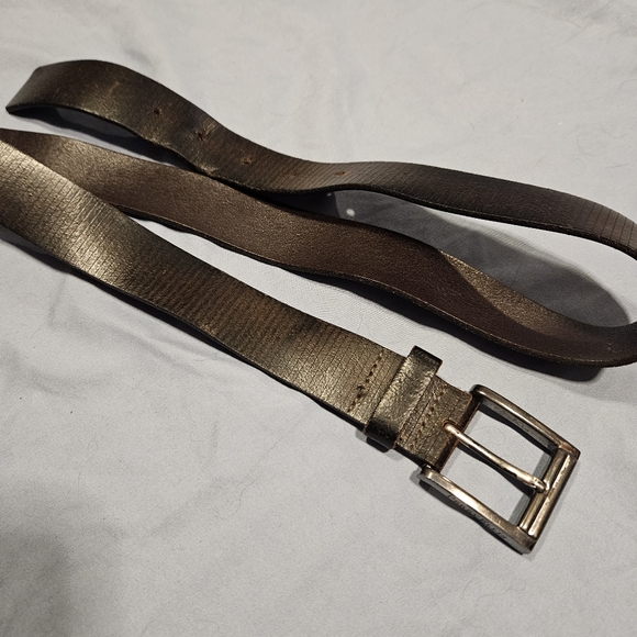 Perry Ellis men's dark brown leather belt - Picture 3 of 11